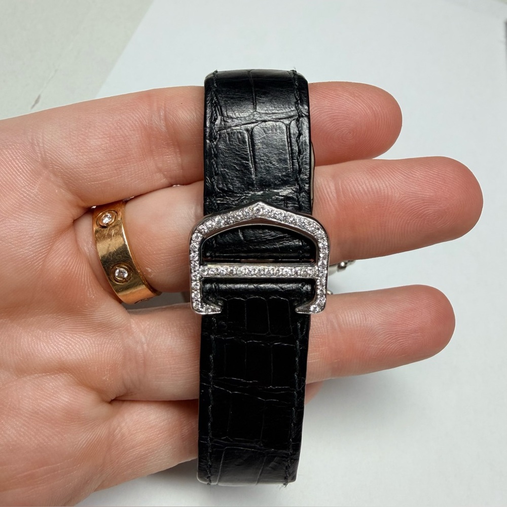 CARTIER Steel 18mm Complete Deployment 0.40TCW Diamond Buckle - Picture 2 of 7